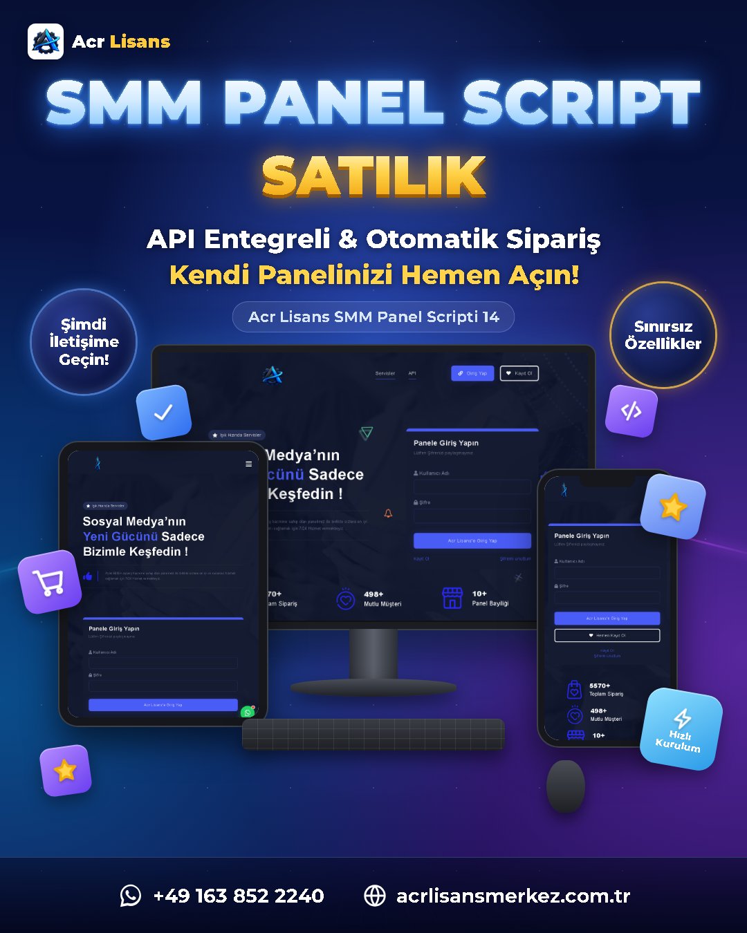 Acr Lisans SMM Panel Scripti 14 ekran görüntüsü 1