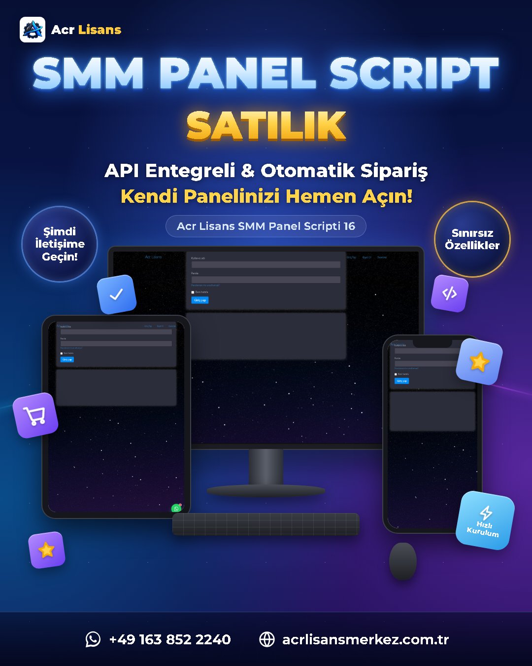 Acr Lisans SMM Panel Scripti 16 ekran görüntüsü 1