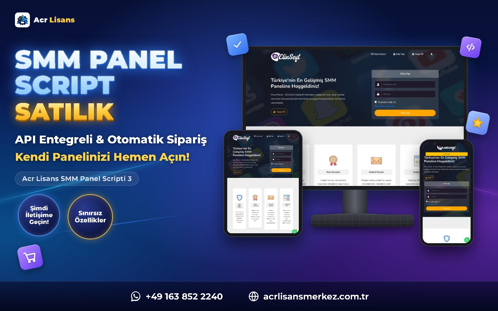 Acr Lisans SMM Panel Scripti 3 ana ekran görüntüsü