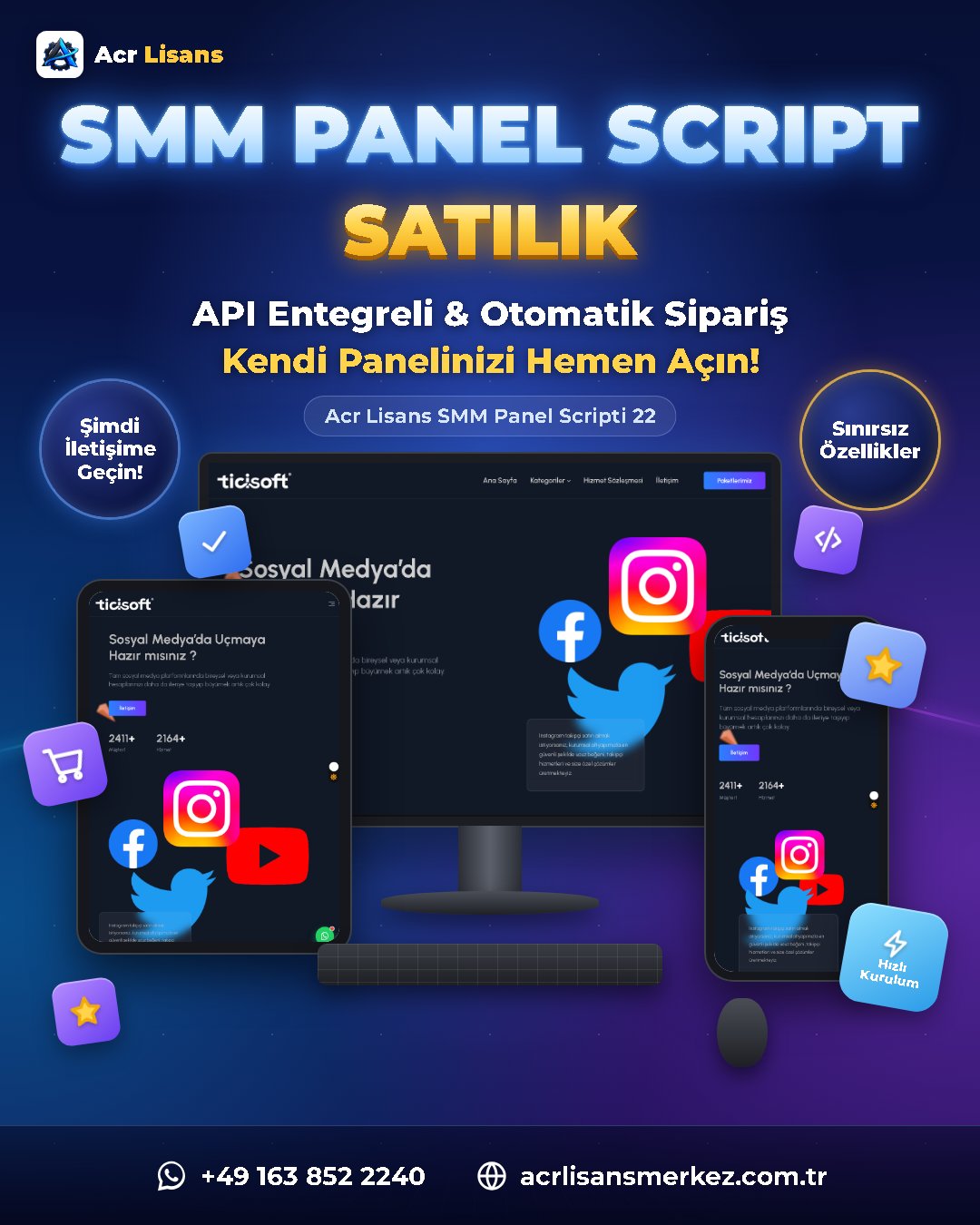 Acr Lisans SMM Panel Scripti 22 ekran görüntüsü 1