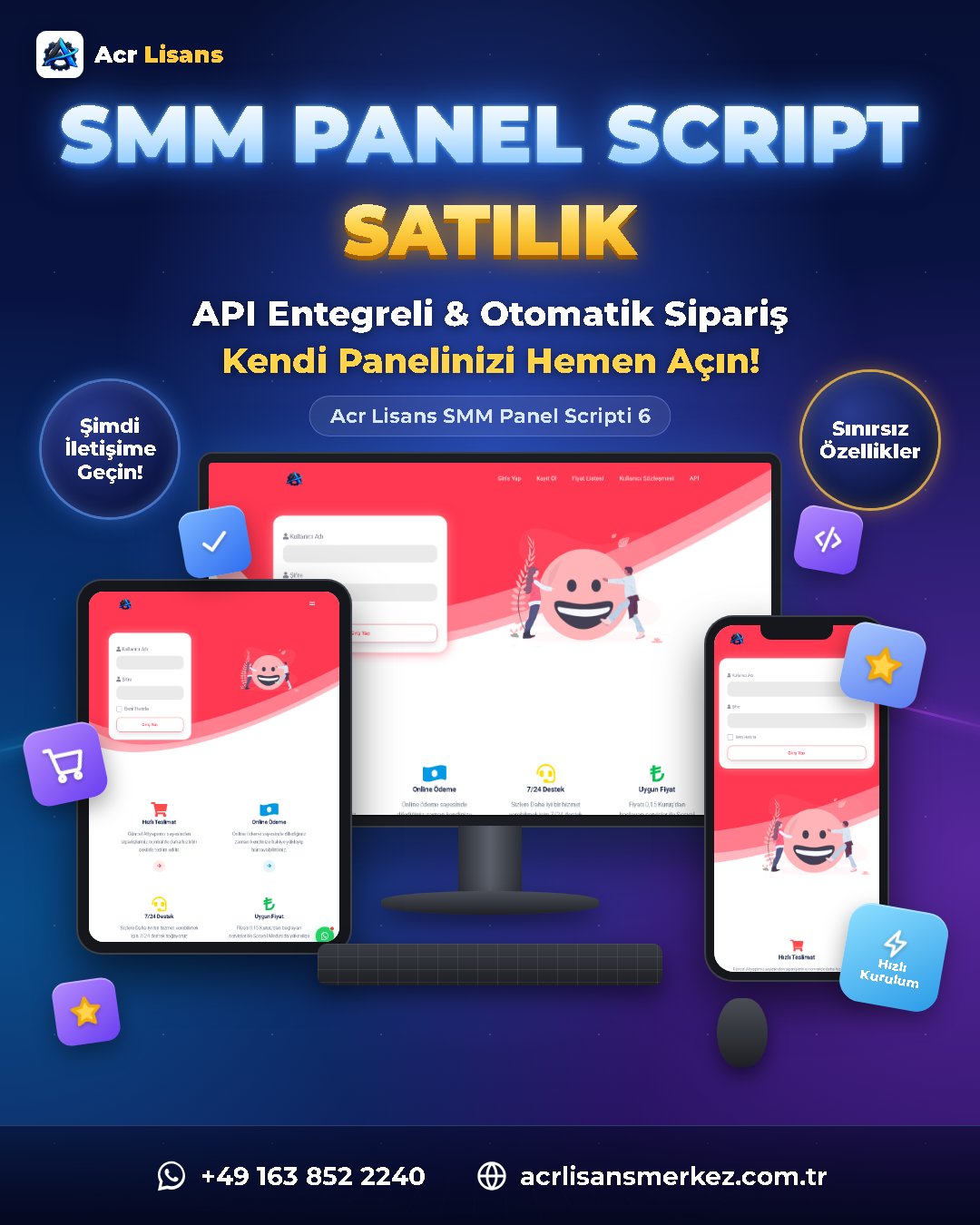 Acr Lisans SMM Panel Scripti 6 ekran görüntüsü 1