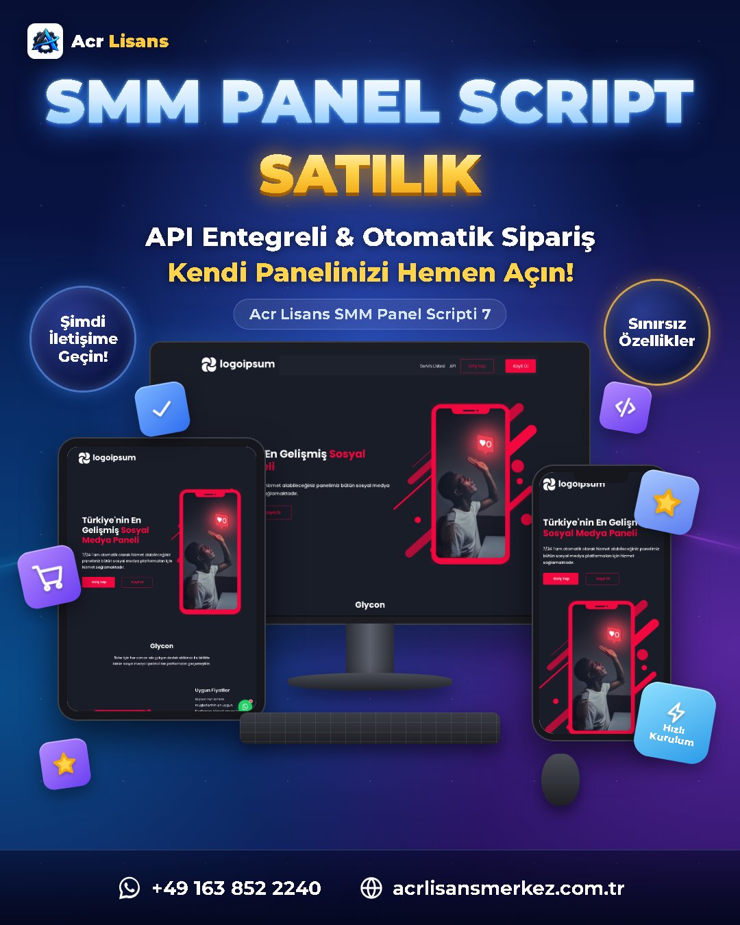 Acr Lisans SMM Panel Scripti 7 ekran görüntüsü 1