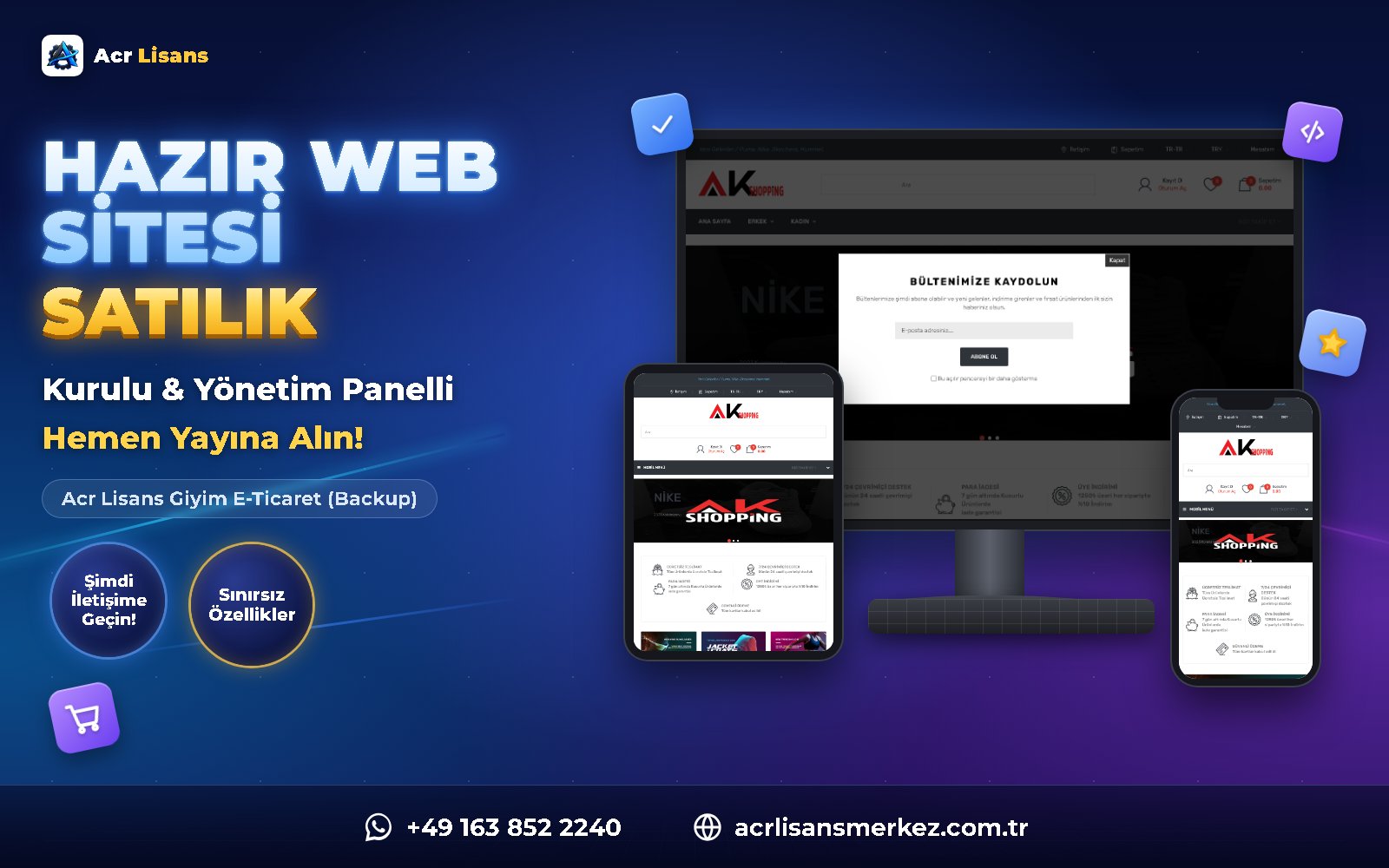 Acr Lisans Giyim E-Ticaret (Backup) ana ekran görüntüsü