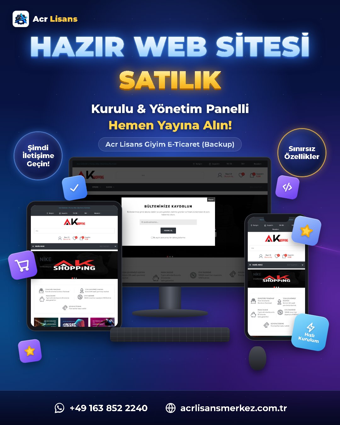 Acr Lisans Giyim E-Ticaret (Backup) ekran görüntüsü 1