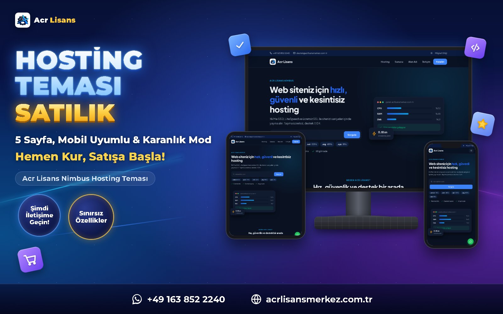 Acr Lisans Nimbus Hosting Teması