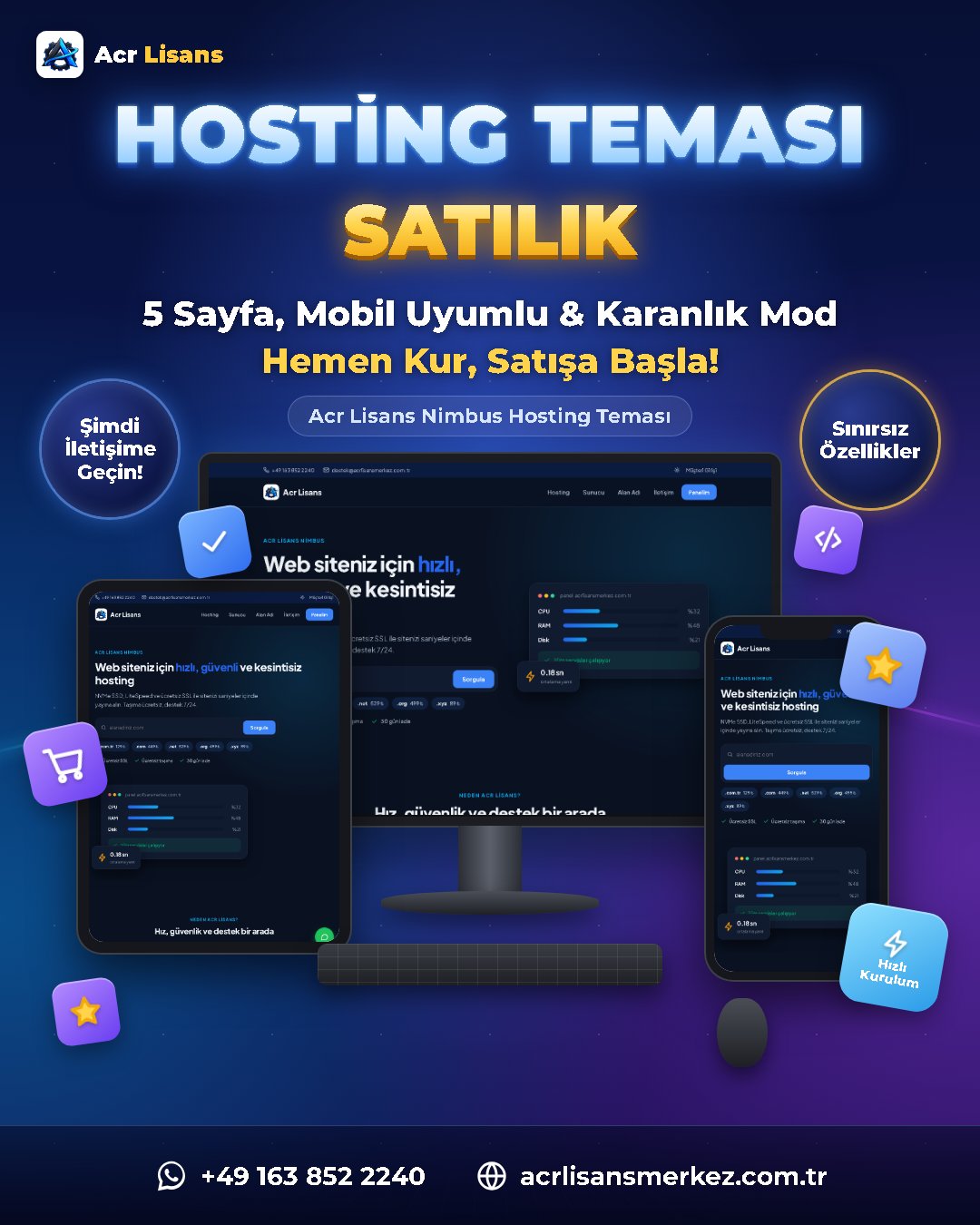 Acr Lisans Nimbus Hosting Teması ekran görüntüsü 1