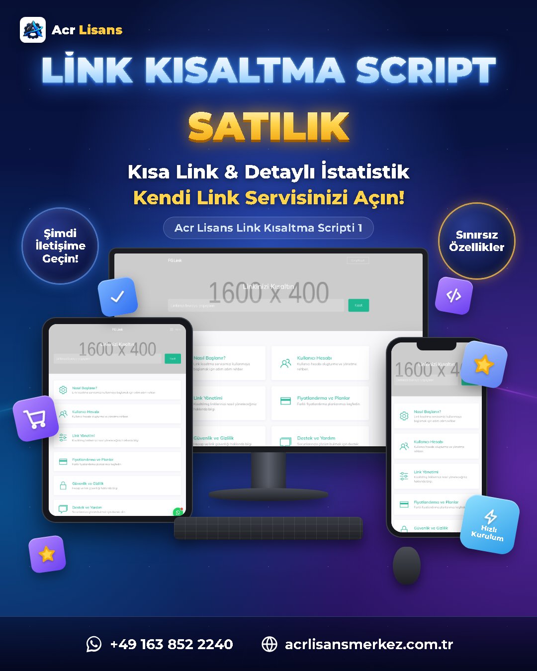 Acr Lisans Link Kısaltma Scripti 1 ekran görüntüsü 1