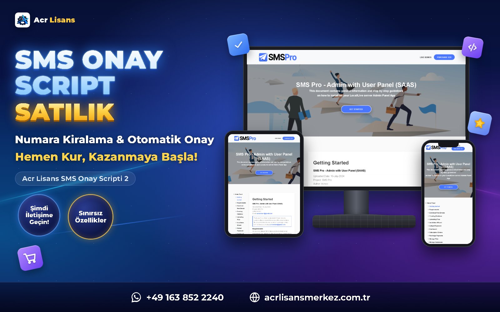 Acr Lisans SMS Onay Scripti 2 ana ekran görüntüsü