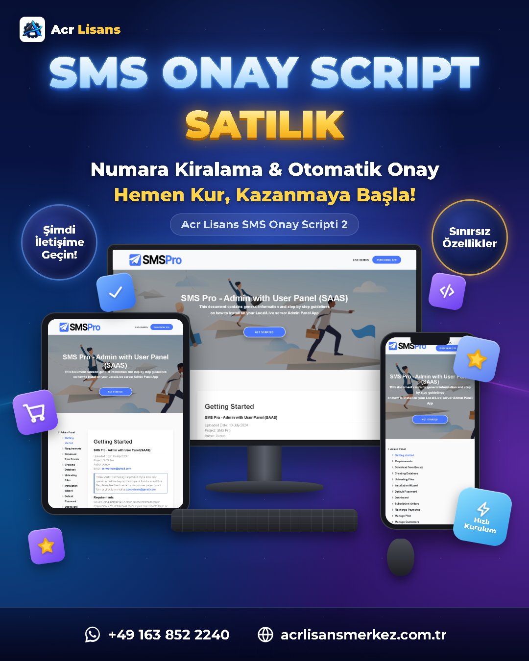 Acr Lisans SMS Onay Scripti 2 ekran görüntüsü 1