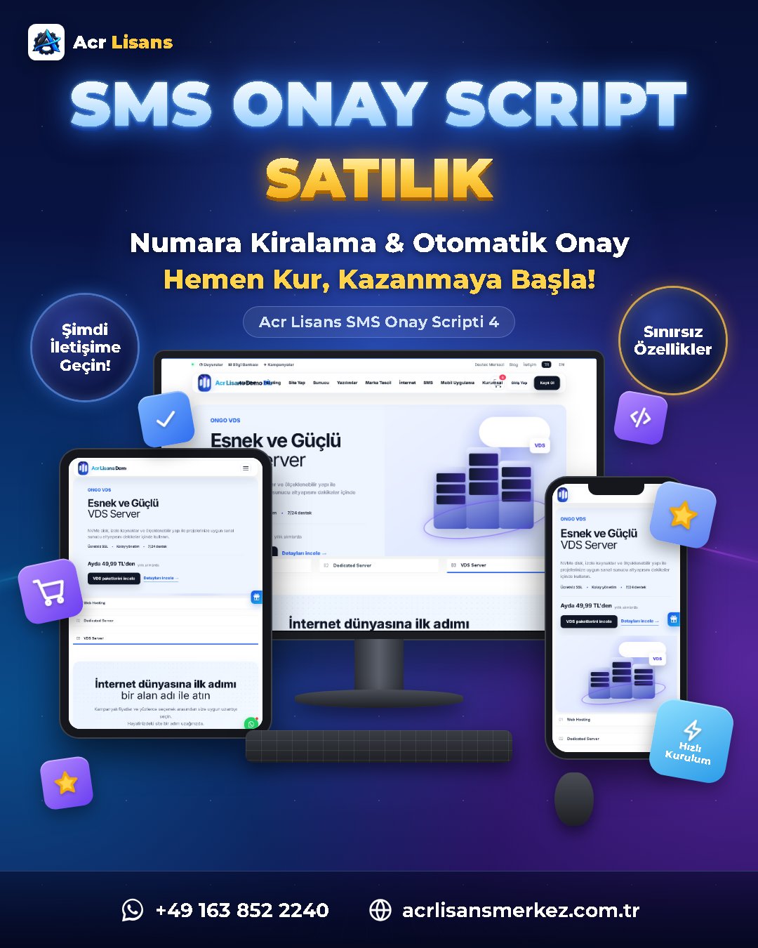 Acr Lisans SMS Onay Scripti 4 ekran görüntüsü 1