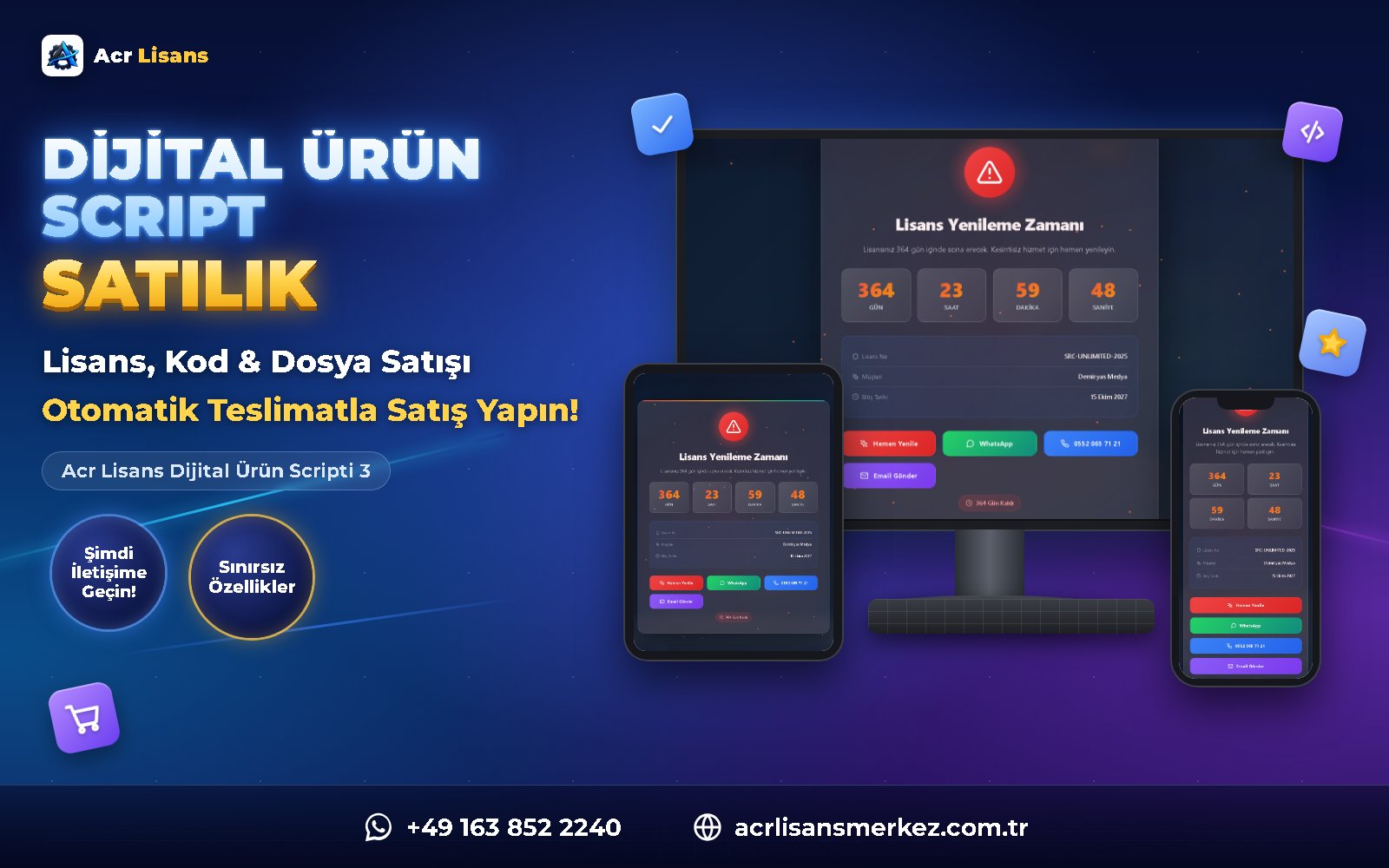 Acr Lisans Dijital Ürün Scripti 3 ana ekran görüntüsü