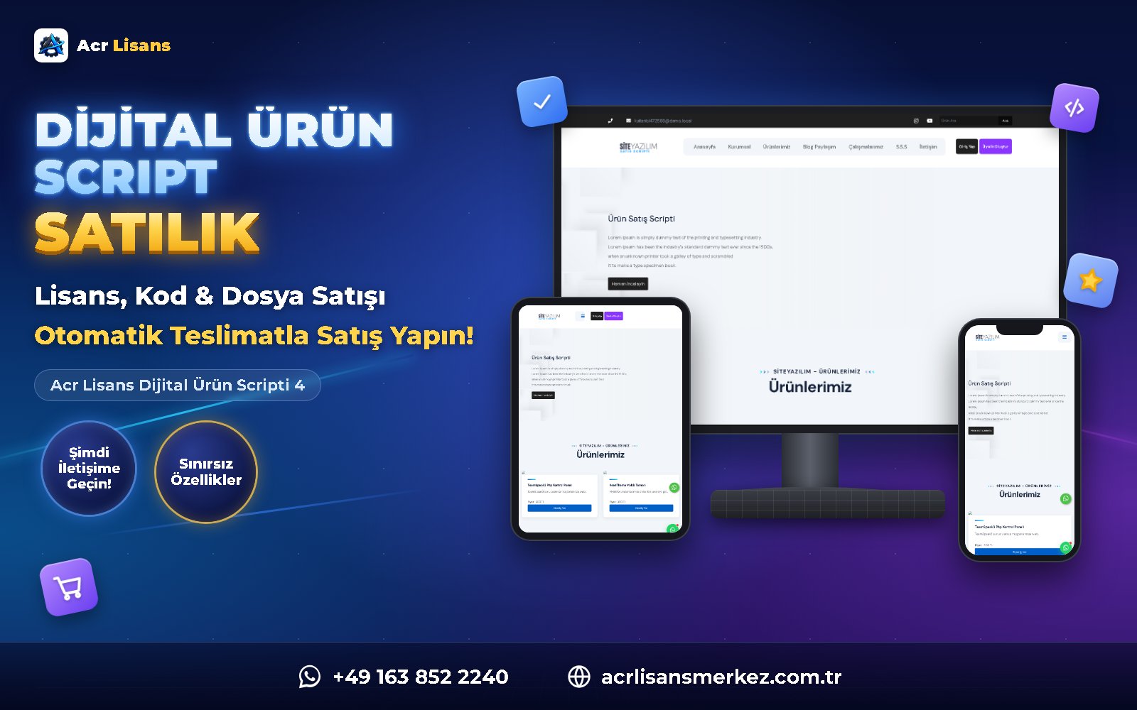 Acr Lisans Dijital Ürün Scripti 4 ana ekran görüntüsü