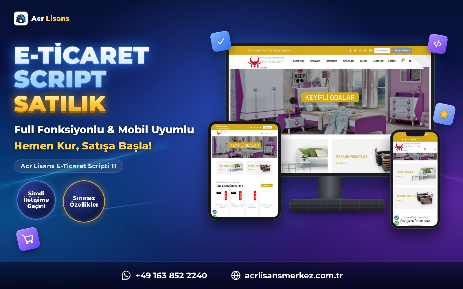 Acr Lisans E-Ticaret Scripti 11 ana ekran görüntüsü