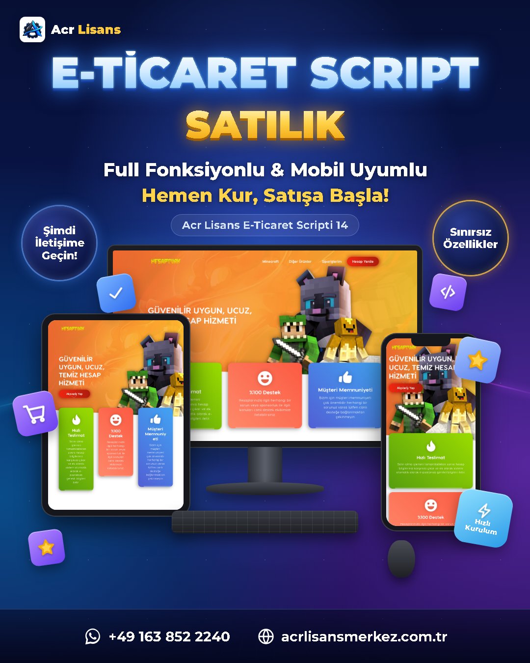Acr Lisans E-Ticaret Scripti 14 ekran görüntüsü 1