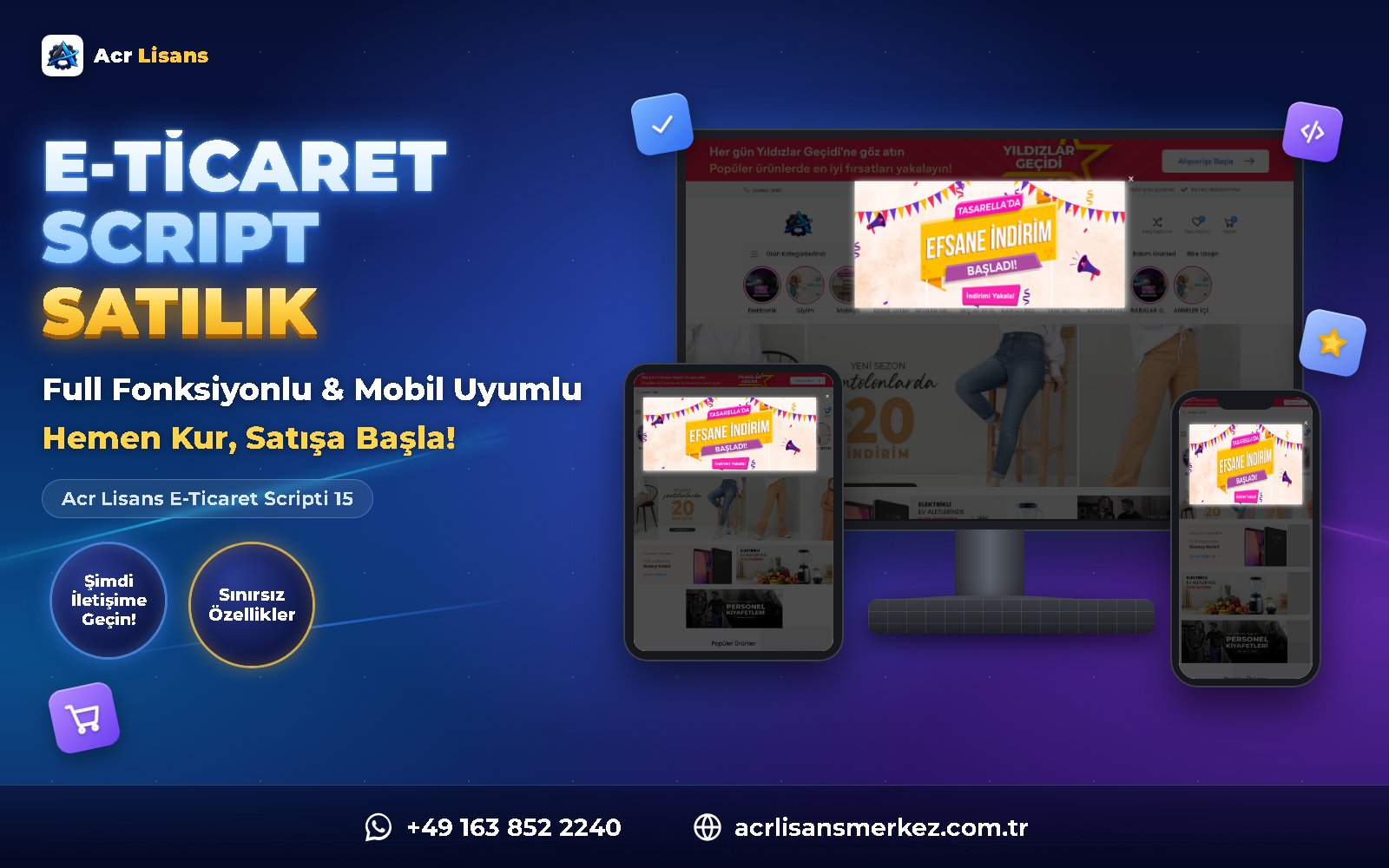 Acr Lisans E-Ticaret Scripti 15 ana ekran görüntüsü