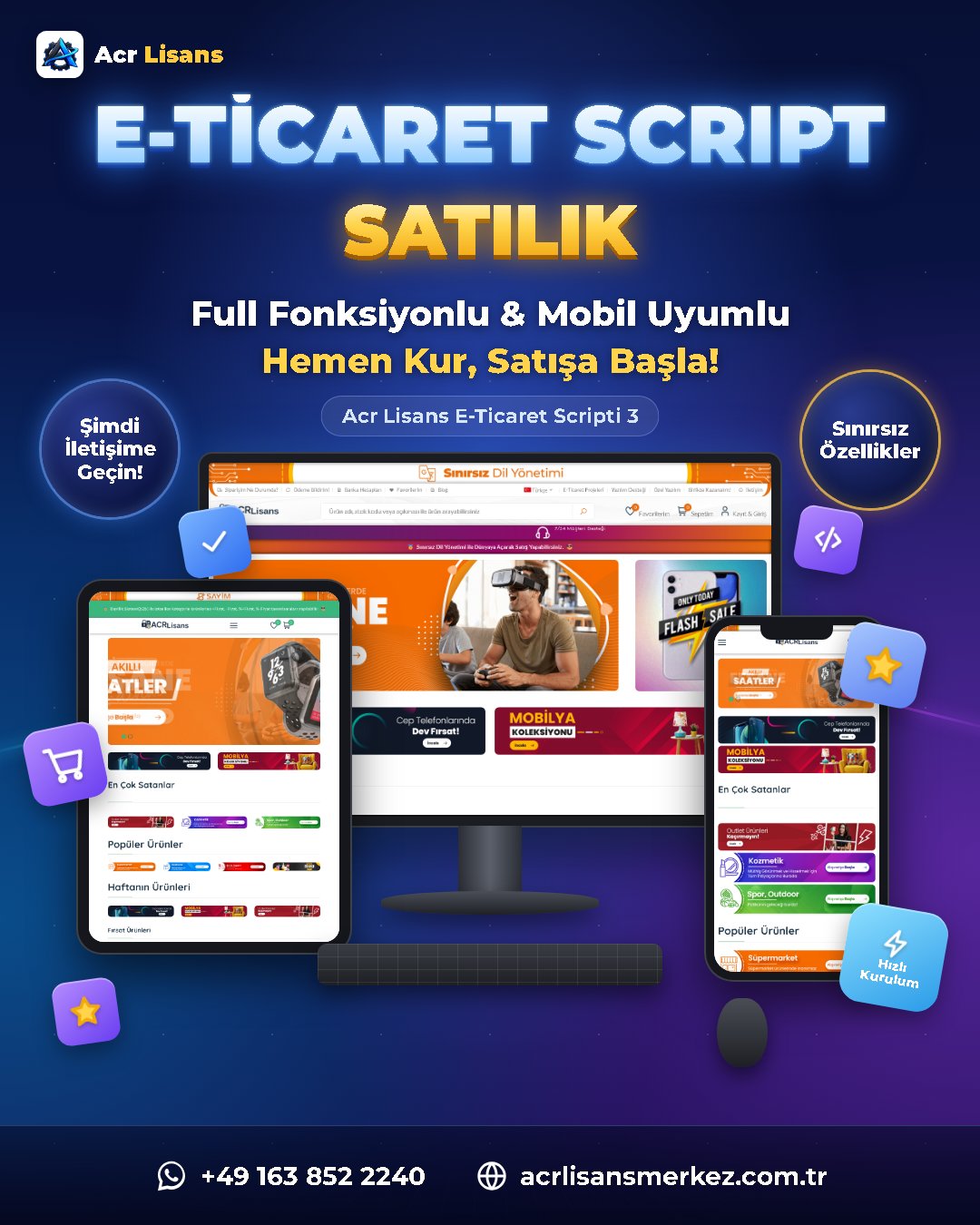 Acr Lisans E-Ticaret Scripti 3 ekran görüntüsü 1