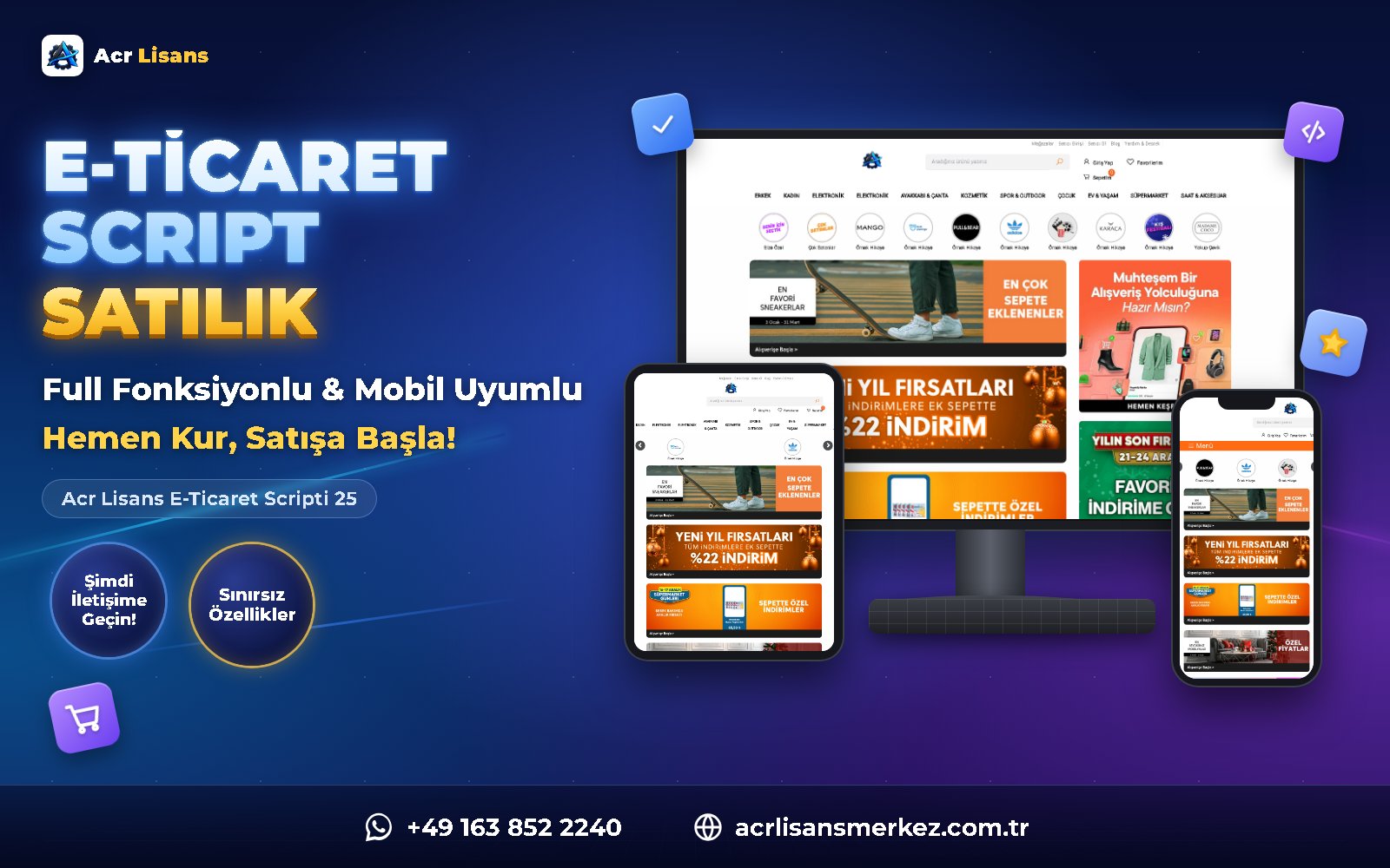 Acr Lisans E-Ticaret Scripti 25 ana ekran görüntüsü